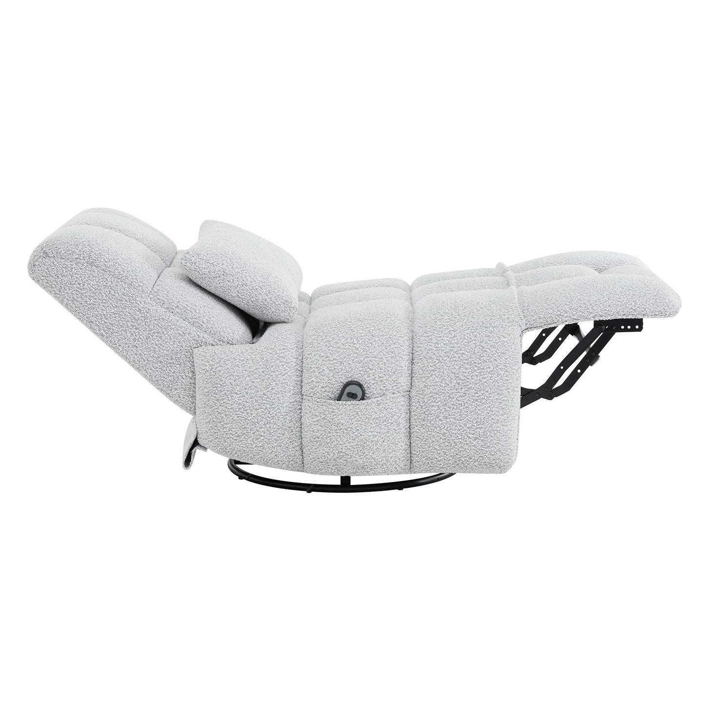 Watson & Whitely Oversized Power Recliner Chair for Adults, Swivel Rocker Recliner Chair with Lumbar Support, Ultra-Comfy Glider Recliner for Living Room Theater Seating Single Sofa, Grey