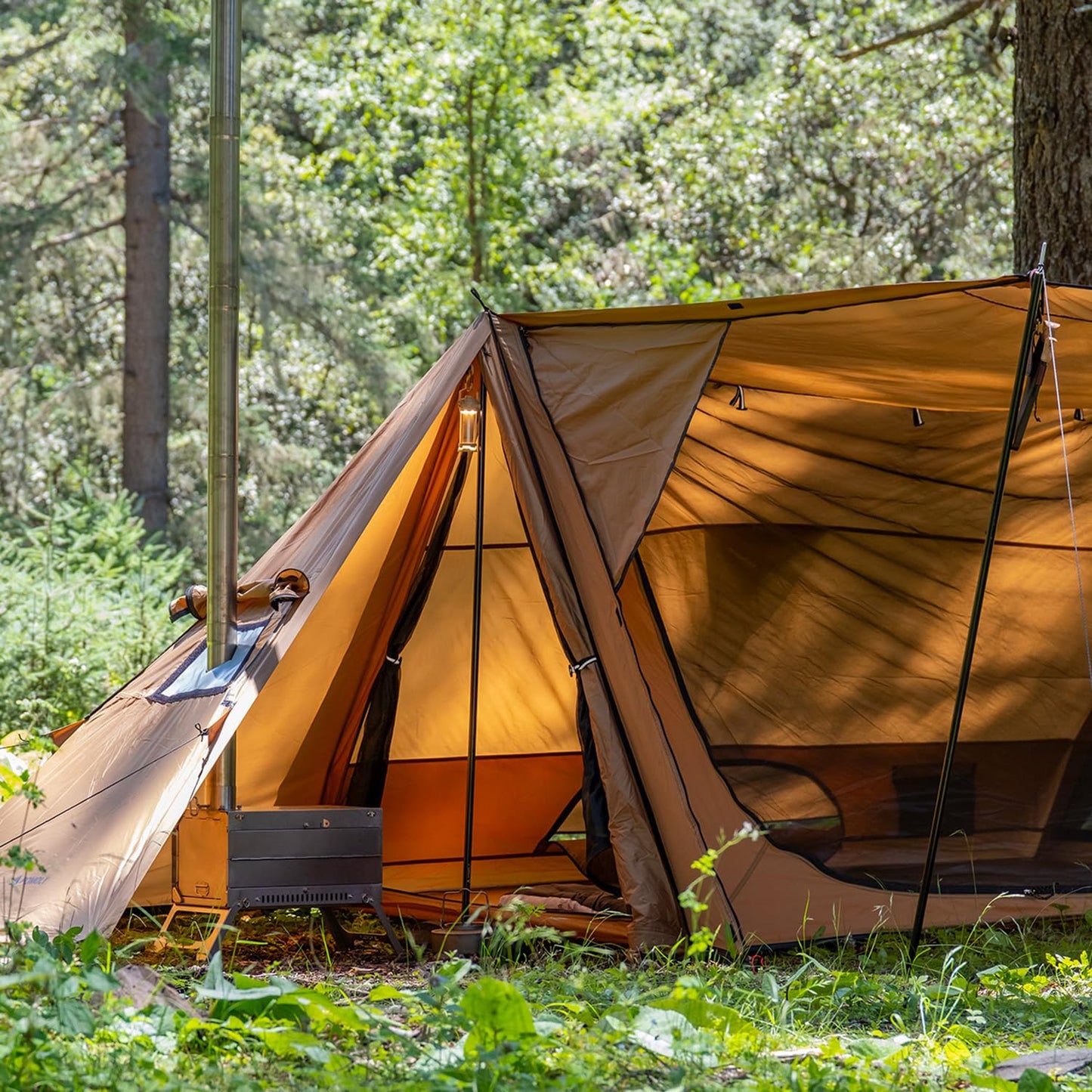 STOVEHUT 70 Hot Tent with Two Tarp Poles and Two Tent Poles | Latest Version 2 (Without a Fireproof Ground Sheet)