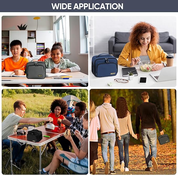 BALEINE Insulated Lunch Bag for Men Women, Leakproof Cooler Bag with Adjustable Shoulder Strap for Work Picnic, Lunch Box for Women Men (Small, Black)