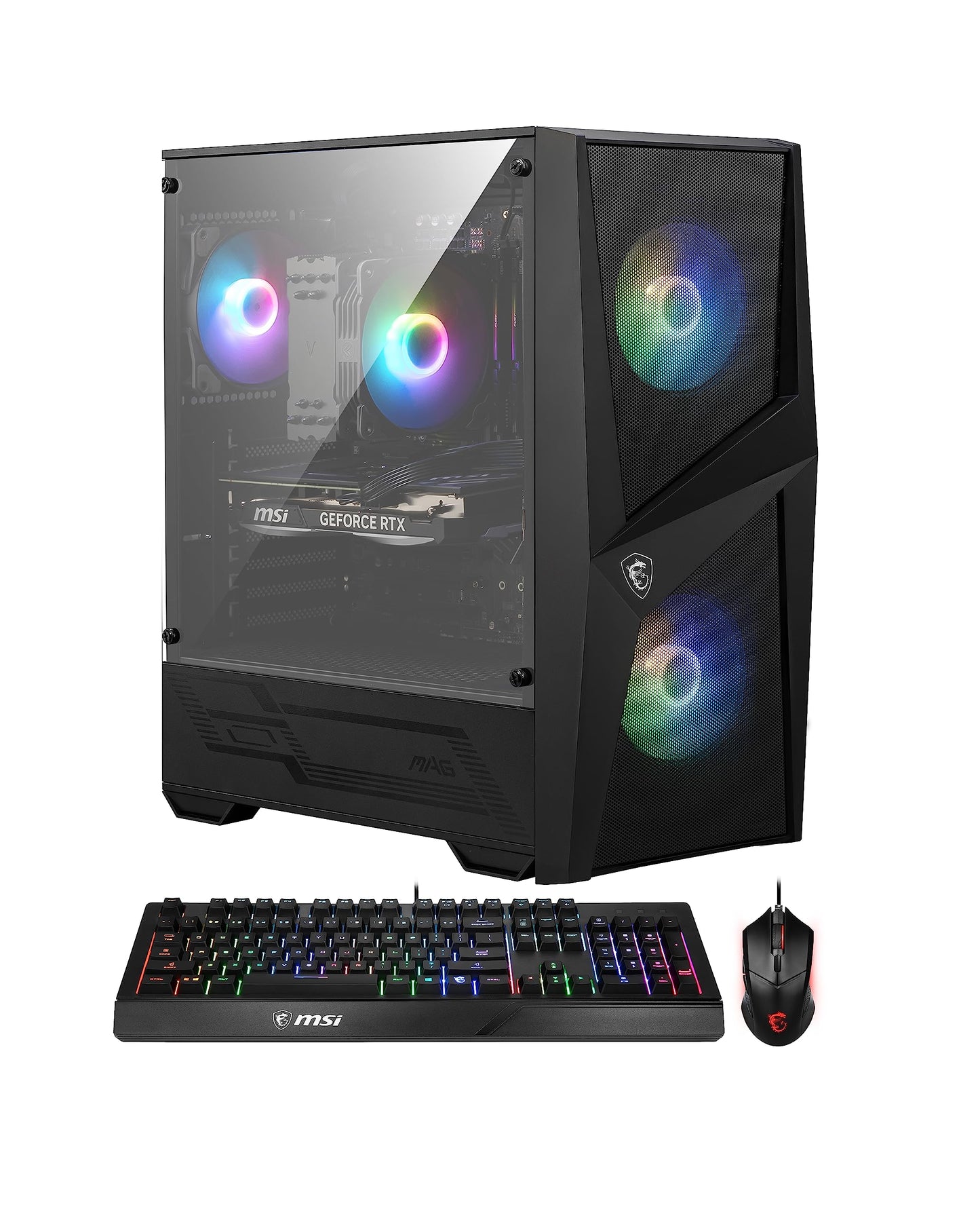 MSI Codex R Gaming Desktop: Intel Core i5-13400F, RTX 4060, 32GB DDR5, 2TB M.2 NVMe Gen3, RGB Fan Cooling, 650W 80+ Gold, Keyboard & Mouse, DIY Friendly, Windows 11 Pro: 13NUC5-068US,Black