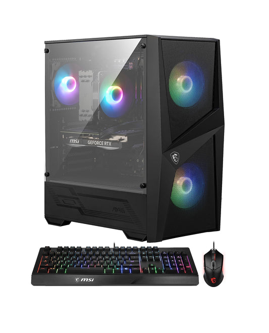 MSI Codex R Gaming Desktop: Intel Core i5-13400F, RTX 4060, 32GB DDR5, 2TB M.2 NVMe Gen3, RGB Fan Cooling, 650W 80+ Gold, Keyboard & Mouse, DIY Friendly, Windows 11 Pro: 13NUC5-068US,Black