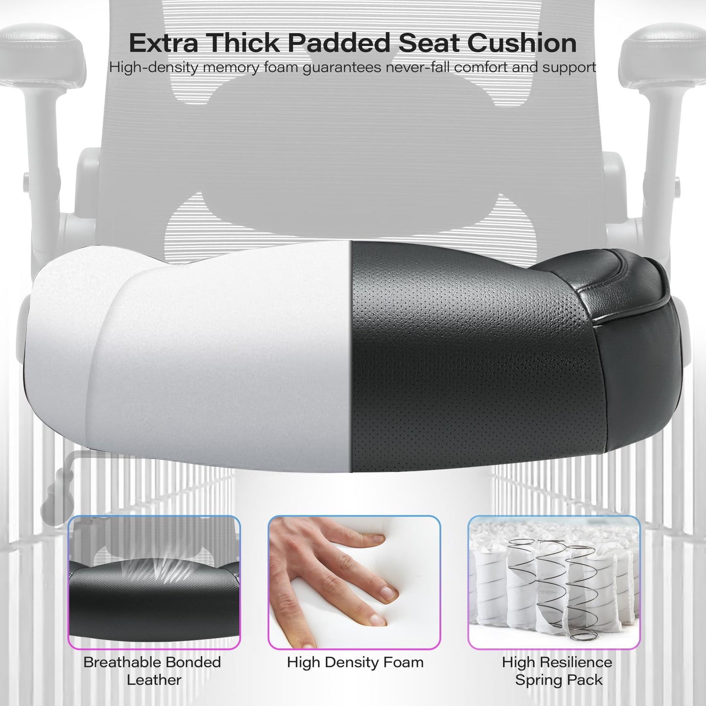 Big and Tall Office Chair 600lbs with 3D Flip Arms Adjustable Headrest - Heavy Duty Large Wheels Executive Computer Desk Chair, Ergonomic Lumbar Support Mesh High Back Plus Size Chair for Adults