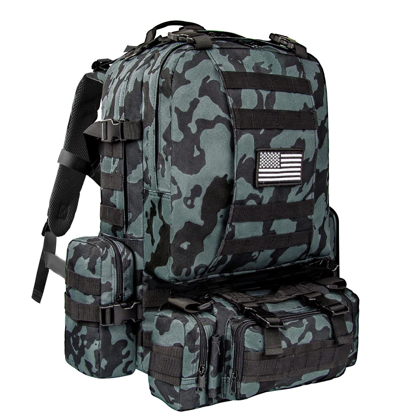 CVLIFE Tactical Backpack Military Army Rucksack 60L Large Assault Pack Detachable Molle Bag