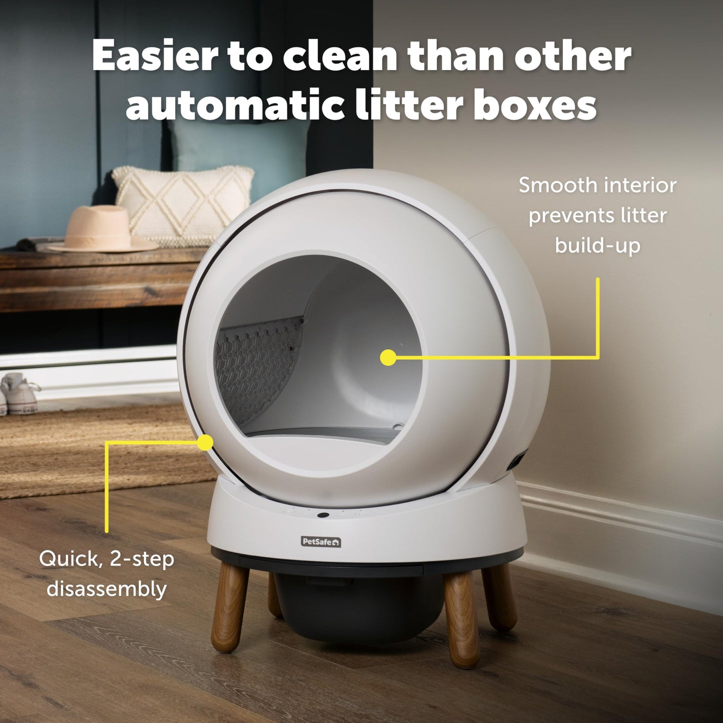 PetSafe ScoopFree SmartSpin Self-Cleaning Litter Box Bundle – Advanced Odor Control – App Controlled – Up to 2 Weeks of Hands-Free Cleaning – Includes Litter Mat, 50 Waste Bin Liners, 4 Deodorizers