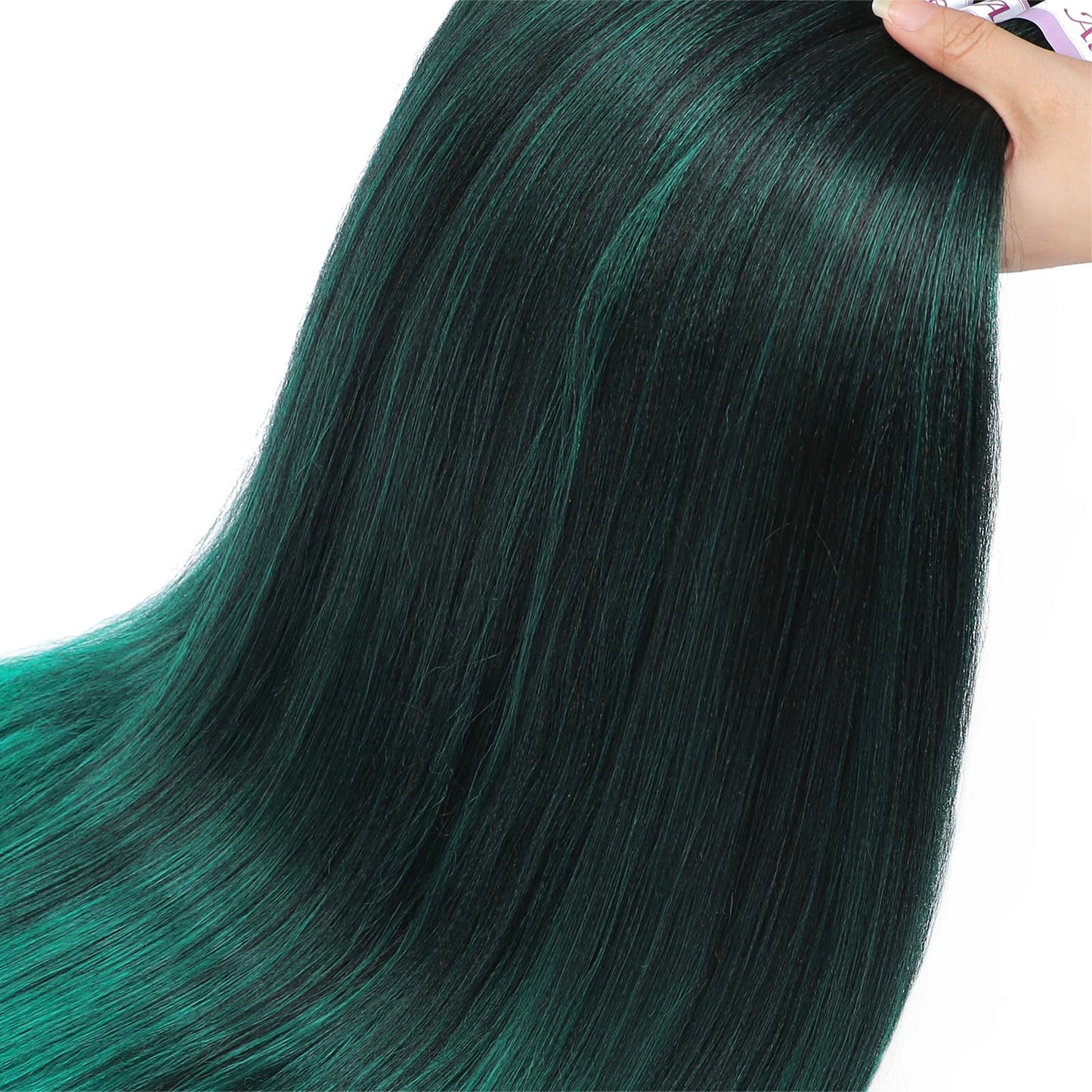 Alrence Pre Stretched Braiding Hair Long Braid 30 Inch 8 Packs Professional Braiding Hair Extensions Synthetic Crochet Twist Braids (30 Inch, 1B/Green)
