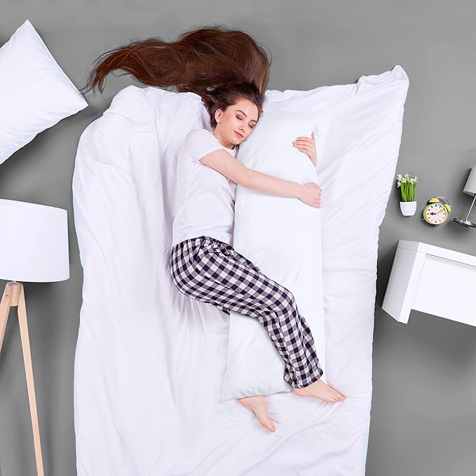 Utopia Bedding Full Body Pillow for Adults (White, 20 x 54 Inch), Long Pillow for Sleeping, Large Pillow Insert for Side Sleepers