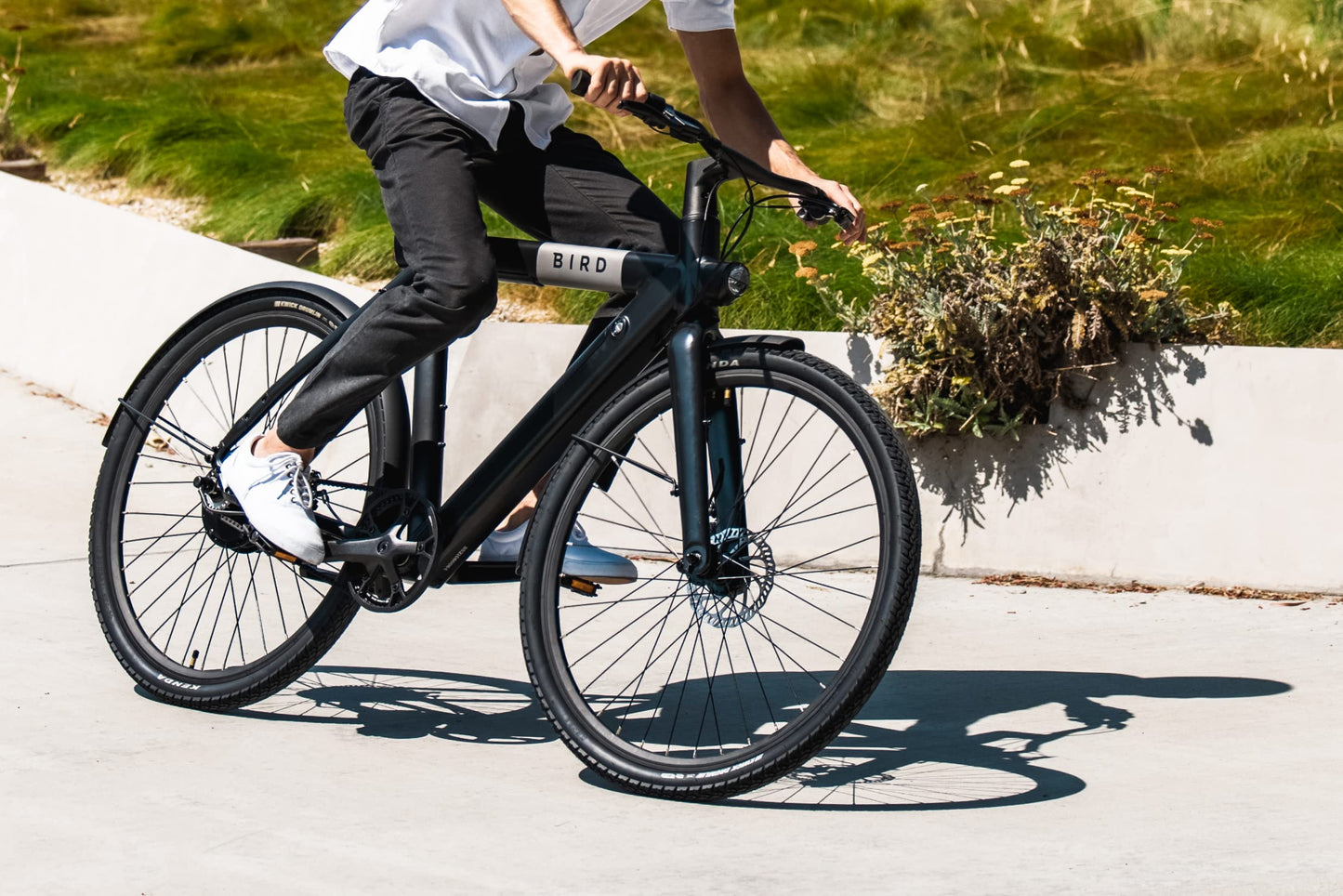 BirdBike A-Frame eBike with 50mi Max Operating Range & 20mph Max Speed, Stealth Black
