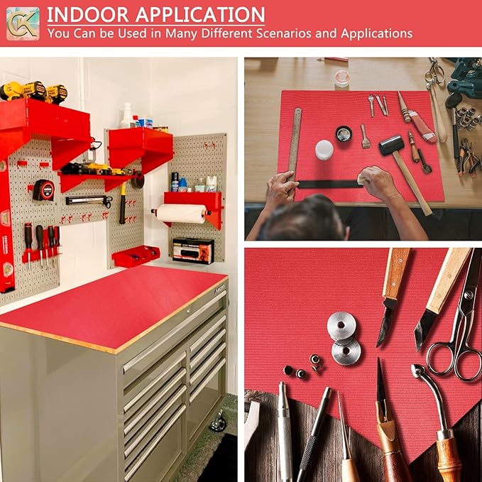 Foam Toolbox Liner Shelf Liner, Thickened Durable Pad Tool Box Mat for Protecting Your Tools, Work Surfaces, Garage, Chest -Red 3mm Thickness, 16 inch*16 ft