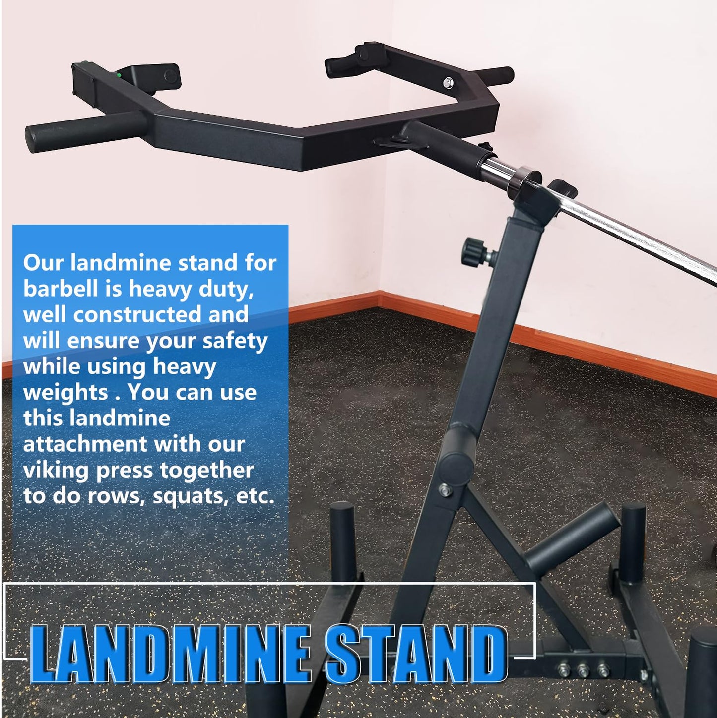 Upgraded Viking Press Landmine Handle for 2-Inch Olympic Barbell, T-Bar Row Attachment Core Strength Training Accessories landmine stand, Shoulder Press Landmine Attachment Equipment (Style O)