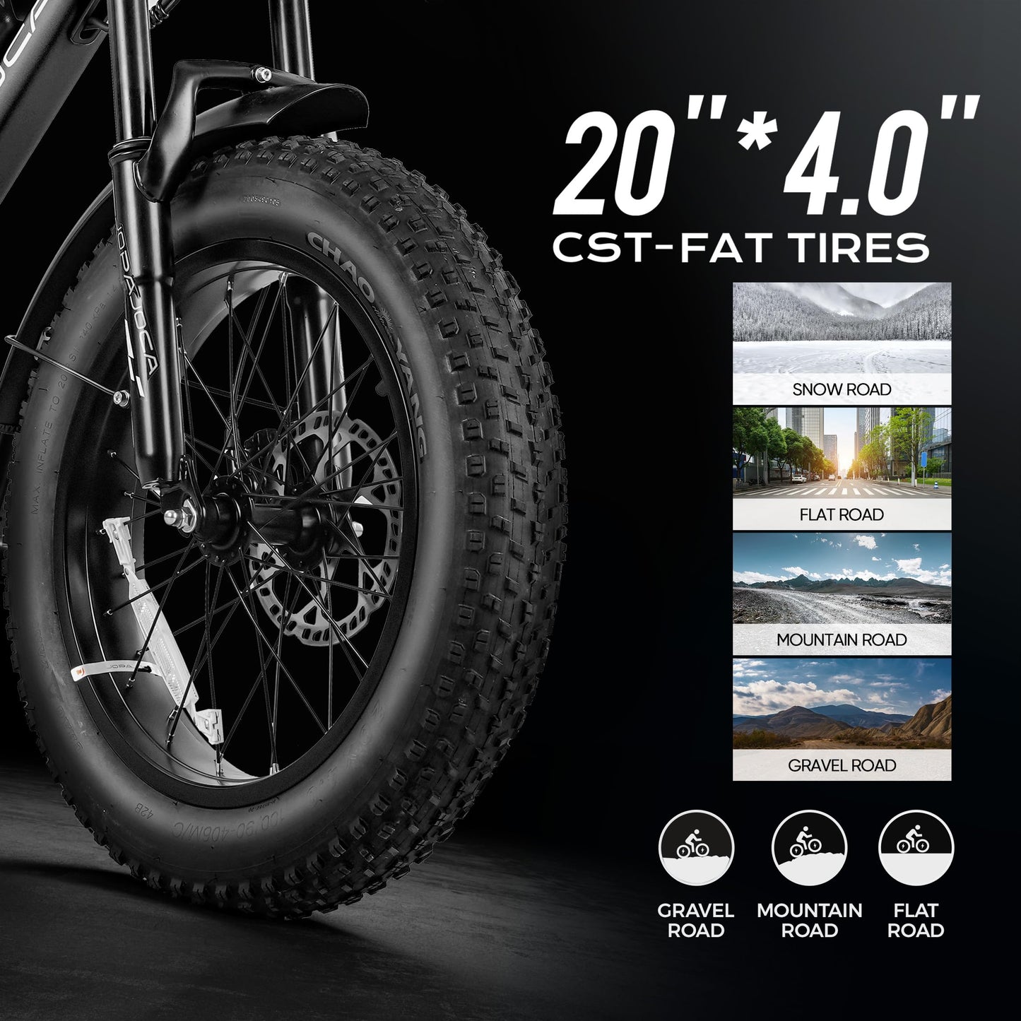 Eahora Terra/Terraโ
ก Peak 1500W/3000W Electric Bike for Adults 30-33MPH 80Miles Long Range Full Suspension Dual Motors EBike 48V 15A Battery Electric Mountain Bike