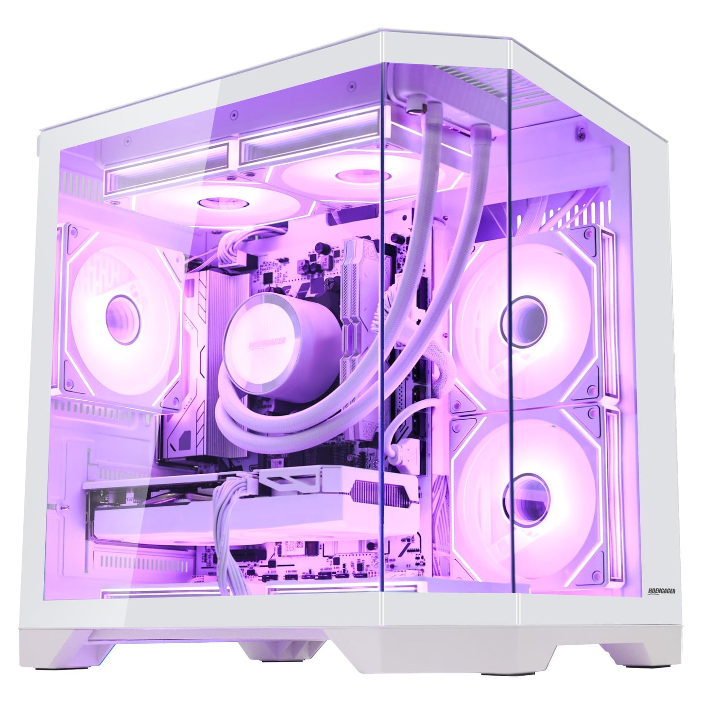 HOENGAGER Ocean of Stars Gaming PC -AMD Ryzen 7 7800X3D 4.2 GHz, RTX 4060 8G, 32GB DDR5 RAM 6000MHz, 1TB PCIe SSD, 11AC WiFi, Windows 11 Pro 64-bit -White