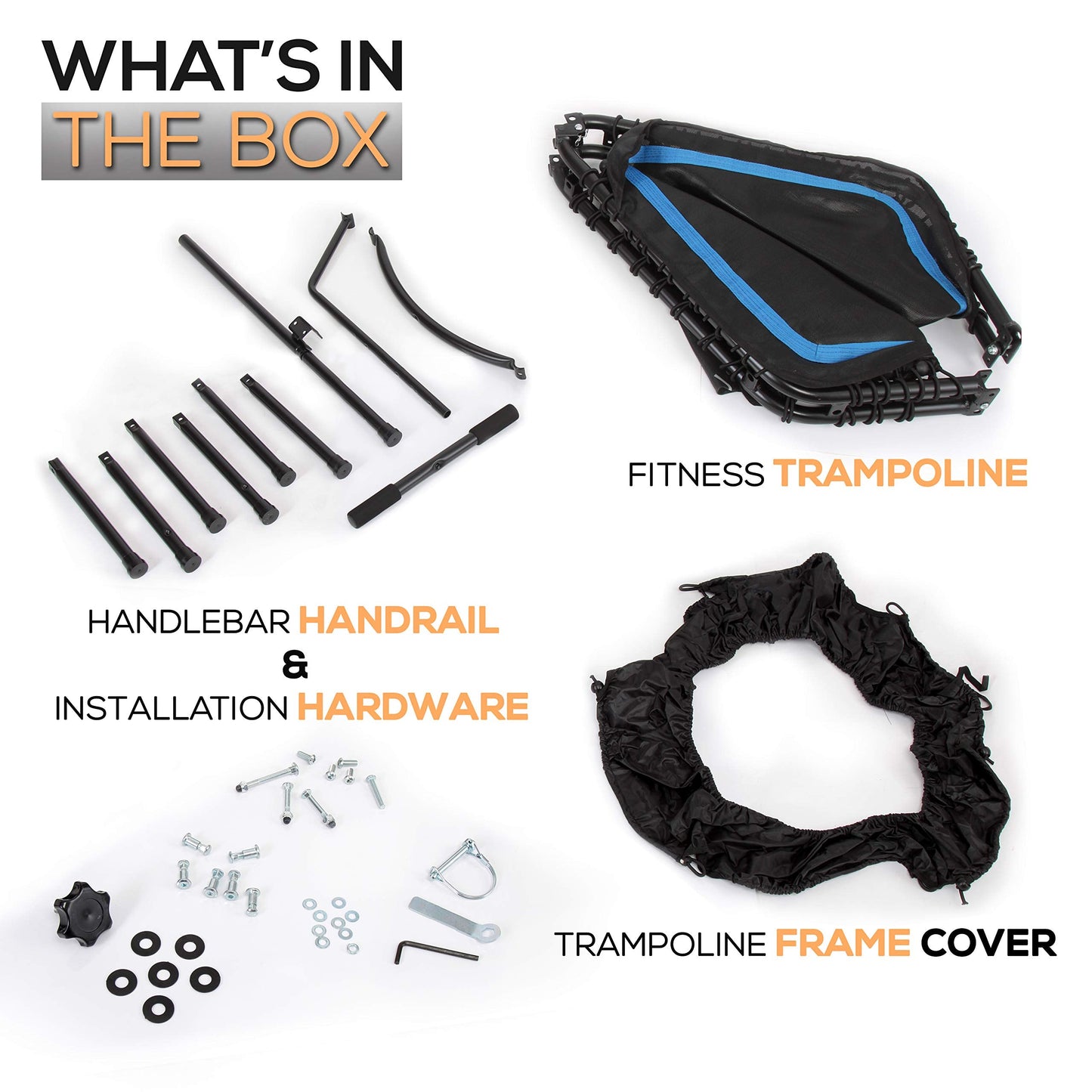 SereneLife Fitness Exercise Rebounder Mini Trampoline-48' Inch Hexagonal Jump Exercise Equipment Mini Trampoline For Adults-Rebounders Mini Trampolines For Adults With Bar Handle-SereneLife SLELT518