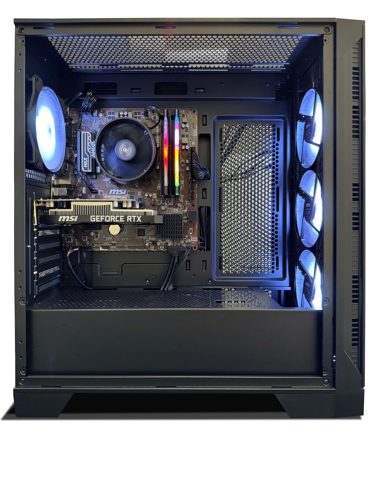 NSX GAMING Tomcat Desktop Pc Ryzen 5 5500, RTX 3050 6GB, (2 * 8GB) 16 Gb RAM 3600 RGB, SSD 480GB M.2 NVME, W11, WiFi Ready, Mouse and Keyboard, 1 Year Manufacturer