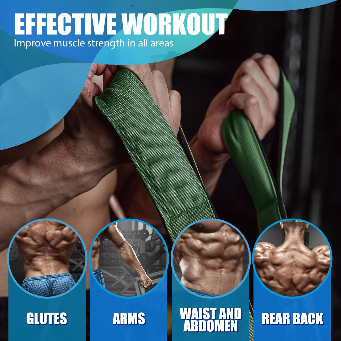 MANUEKLEAR Tricep Rope Cable Attachment Handles, Greater Range of Motion, Tricep Pull Down Rope for Push Downs, Crunches, Facepulls for Professional Gym (Green)