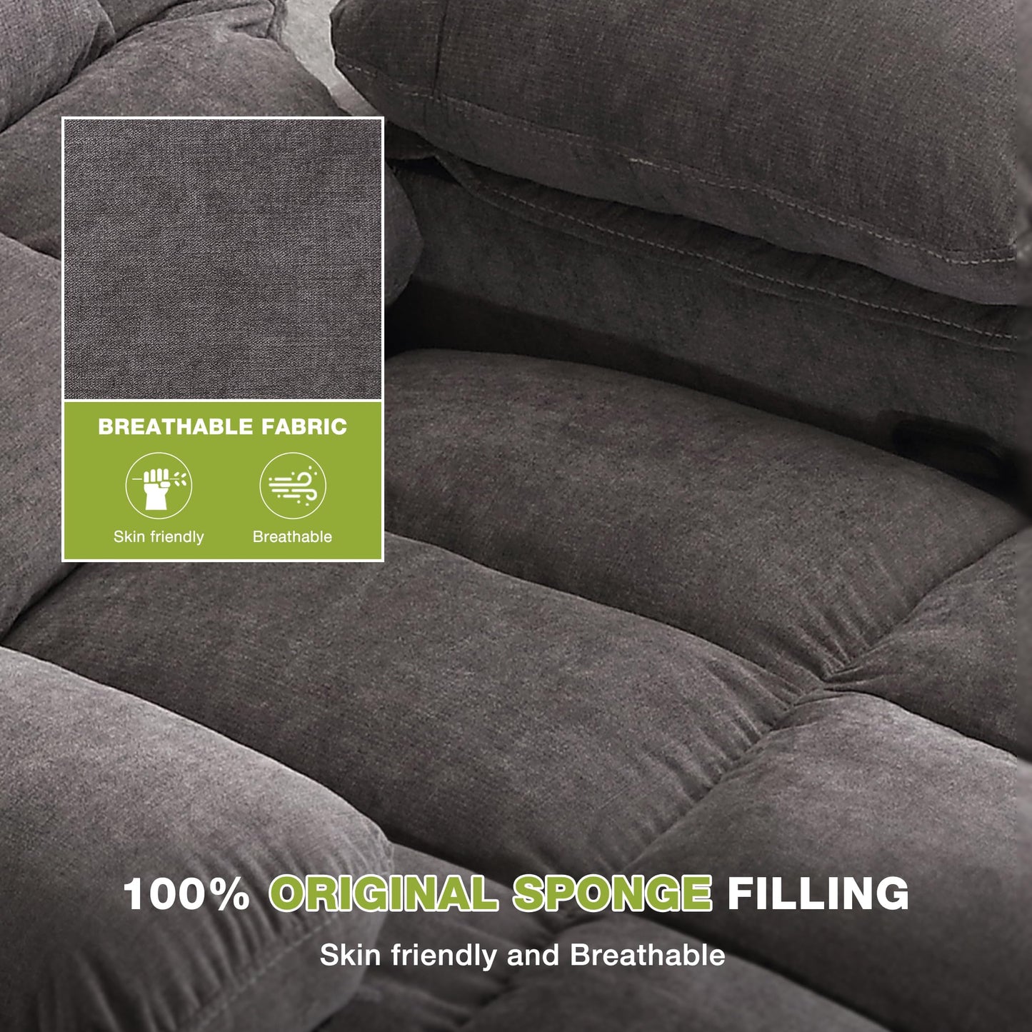 Massage Swivel Recliner Chair, Oversized Rocker Recliner with Vibration Massage and Lumbar Heat Ergonomic Rocker Chair for Living Room with Side Pocket, 2 Cup Holders, USB Charge Port