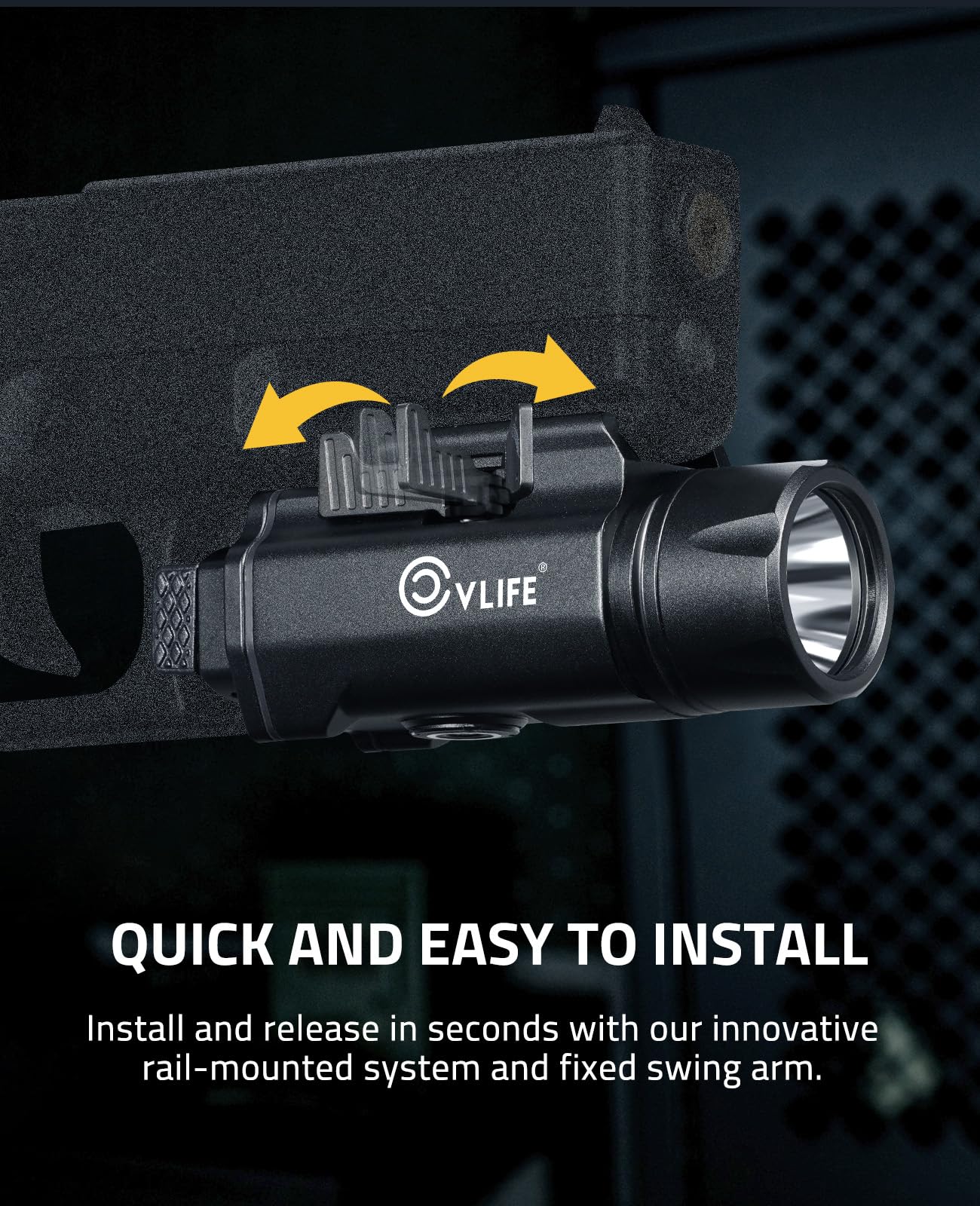 CVLIFE 1500 Lumens Pistol Light Laser Combo, Strobe & Memory Function for Green Laser Light Combo and Picatinny Flashlight with Adjustable Rail Magnetic USB Rechargeable Compact Tactical Flashlight