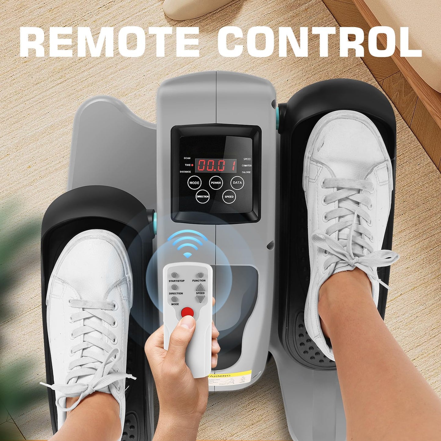 ANCHEER Under Desk Elliptical Machine, Electric Seated Pedal Exerciser, Mini Elliptical Machines for Seniors, LCD Display Monitor, Remote Control, Leg Exerciser for Home (Training Grey)