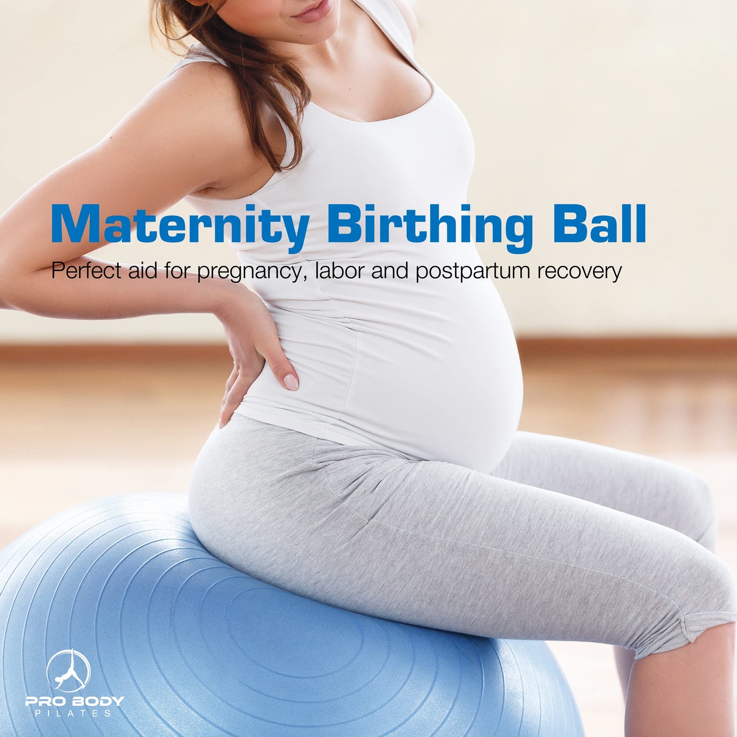 ProBody Pilates Ball Exercise Ball Yoga Ball, Multiple Sizes Stability Ball Chair, Gym Grade Birthing Ball for Pregnancy, Fitness, Balance, Workout at Home, Office and Physical Therapy (Red, 65 cm)
