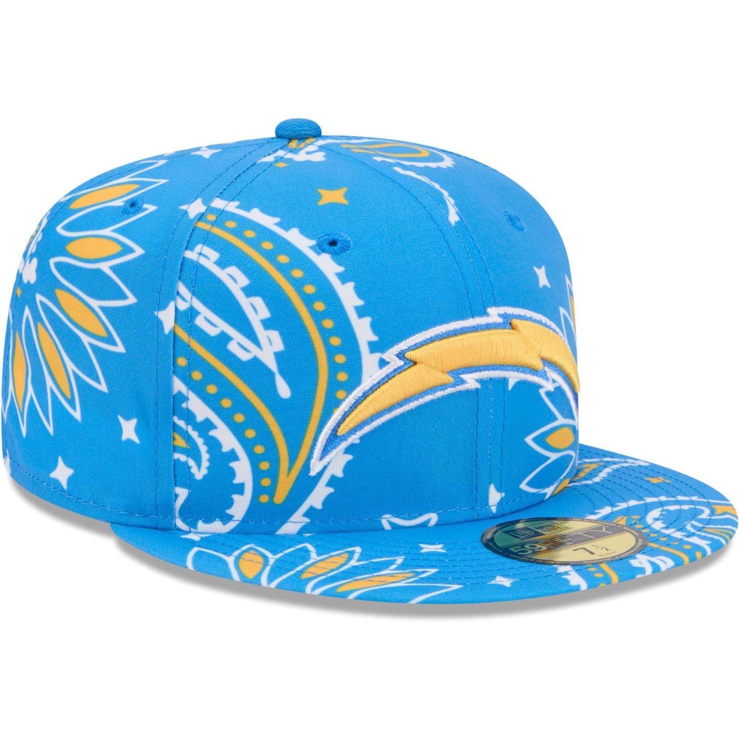New Era Men's Powder Blue Los Angeles Chargers Paisley 59FIFTY Fitted Hat