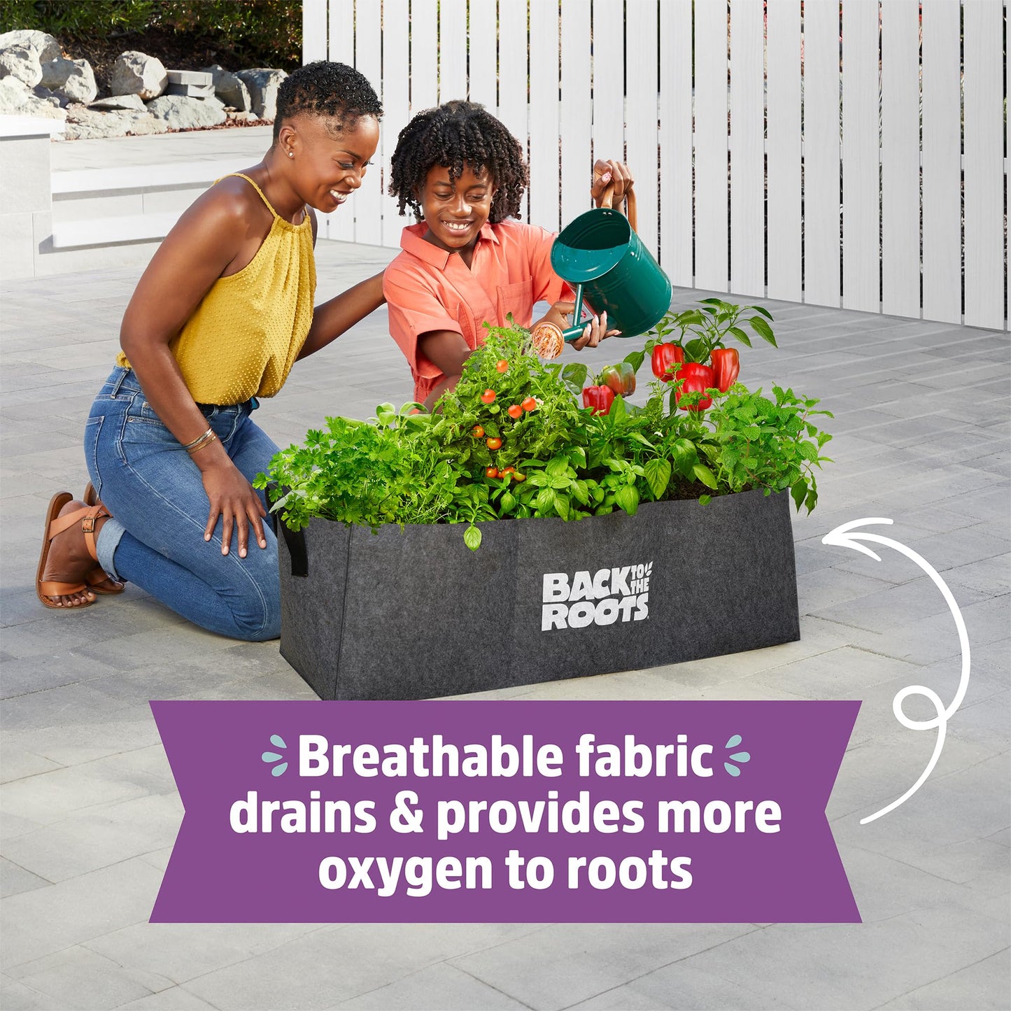 Back to the Roots Breathable Raised Bed (Provides More Oxygen to Roots), 3 Cu. Ft., No Assembly Needed, Reusable & Weatherproof