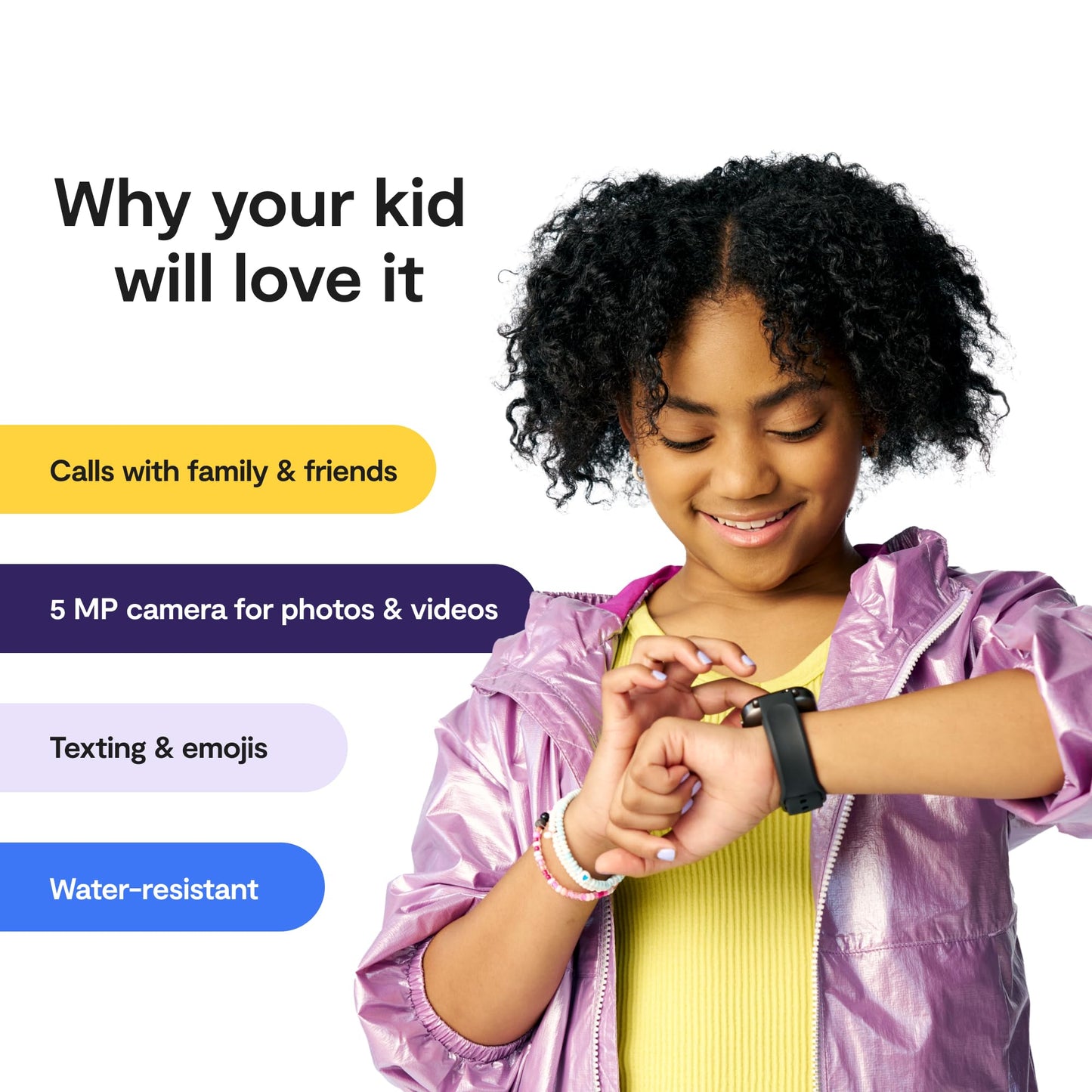 Bark Watch - Safest Smart Watch for Kids - Talk and Text - GPS Tracking - Text, Video, and Phone Monitoring - Manage All Contacts - SOS Button - CV16