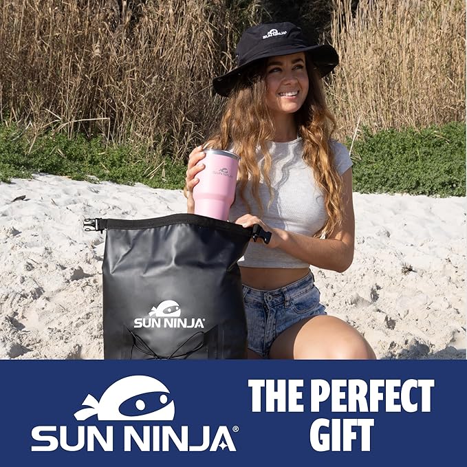 Sun Ninja Floating Dry Bag Cooler – Roll Top Leak Proof Closure, Collapsible, Waterproof Outdoor Cooler with Padded Shoulder Strap - Perfect for Kayaking, Fishing, Beach, Hiking -20L