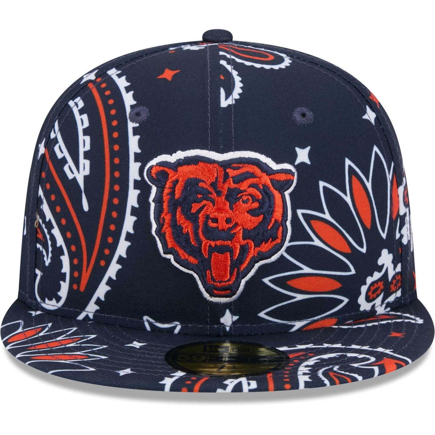 New Era Men's Navy Chicago Bears Paisley 59FIFTY Fitted Hat