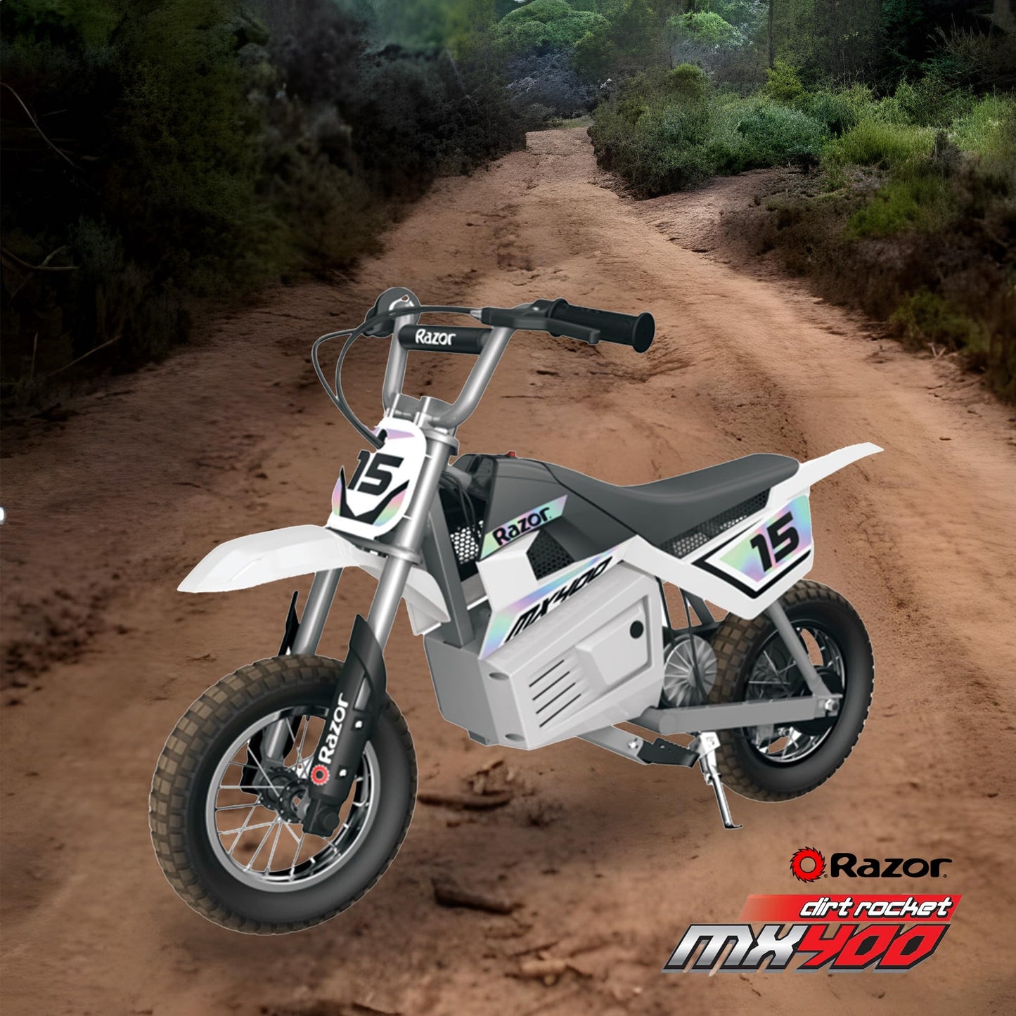 Razor MX400 Dirt Rocket - Electric-Powered Dirt Bike for Kids 8+, Up to 14 MPH, High/Low Speed Switch, Up to 60 Minutes Ride Time