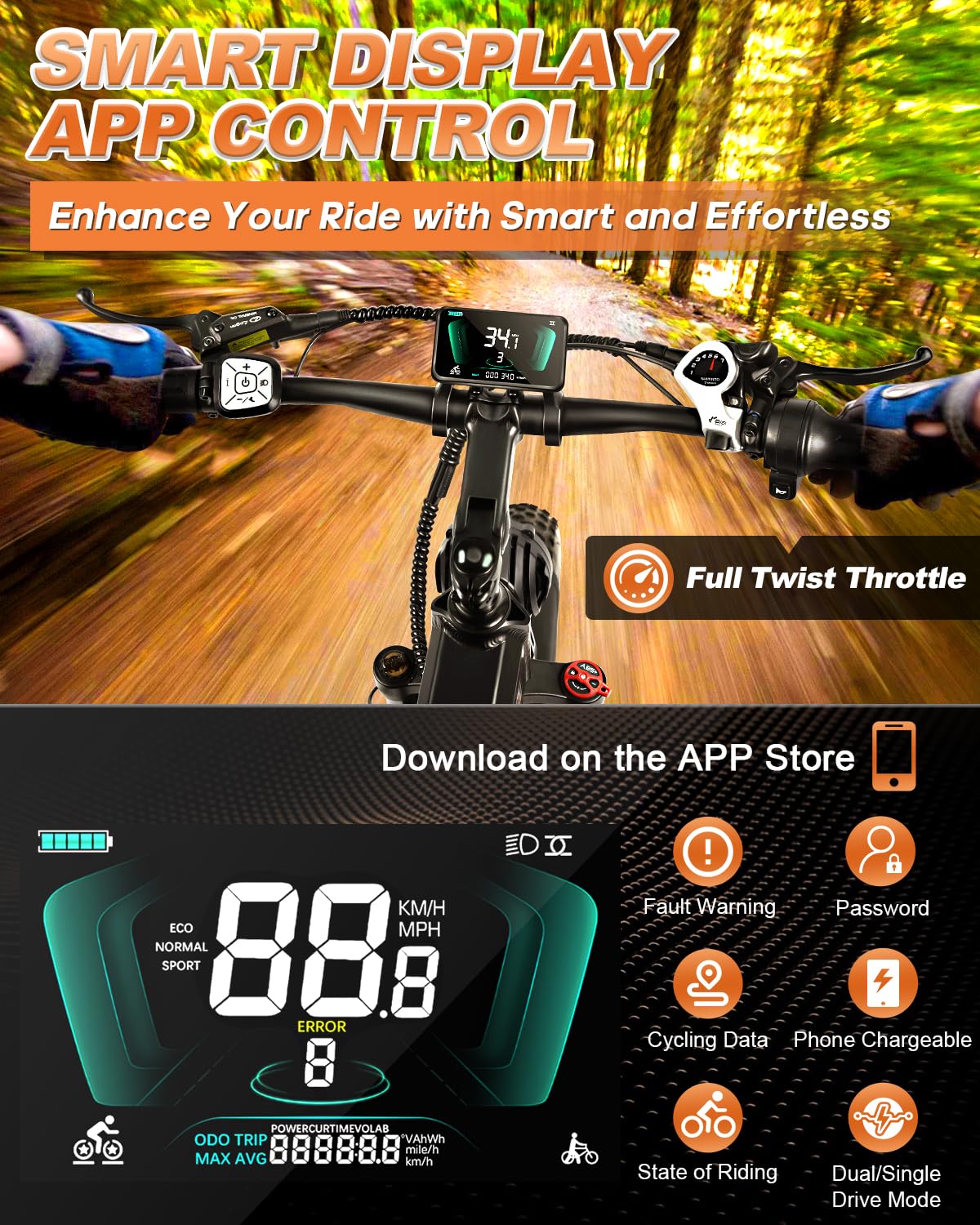 W Wallke Actual 2800W Dual Motor Folding Mountain Electric Bike, 48V 44Ah Battery 170 Mile,26" Fat Tire 35MPH Fast Adult Ebike, Full Suspension Hydraulic Brake, UL2849 Certification