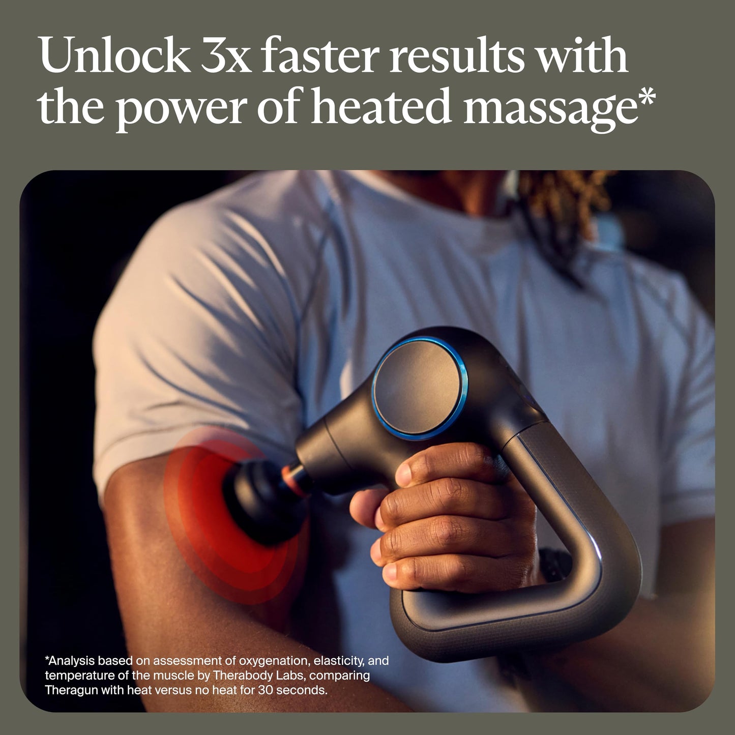 TheraGun Therabody Prime Plus Heated, Powerful Massage Gun for Enhanced Warm-Up & Workout Recovery - Quiet Deep Tissue Massager for Body and Back Pain Relief - Leg & Back Massager with Heat