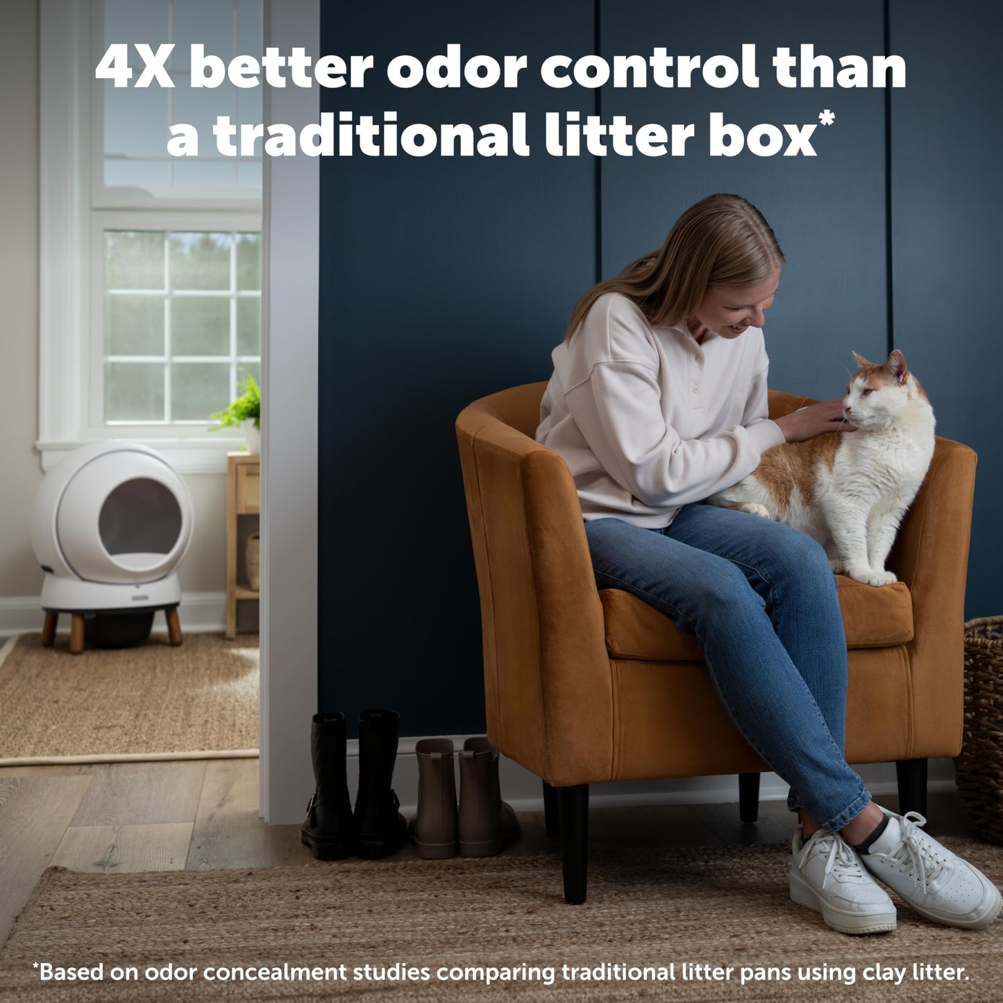 PetSafe ScoopFree SmartSpin Self-Cleaning Litter Box Bundle – Advanced Odor Control – App Controlled – Up to 2 Weeks of Hands-Free Cleaning – Includes Litter Mat, 50 Waste Bin Liners, 4 Deodorizers
