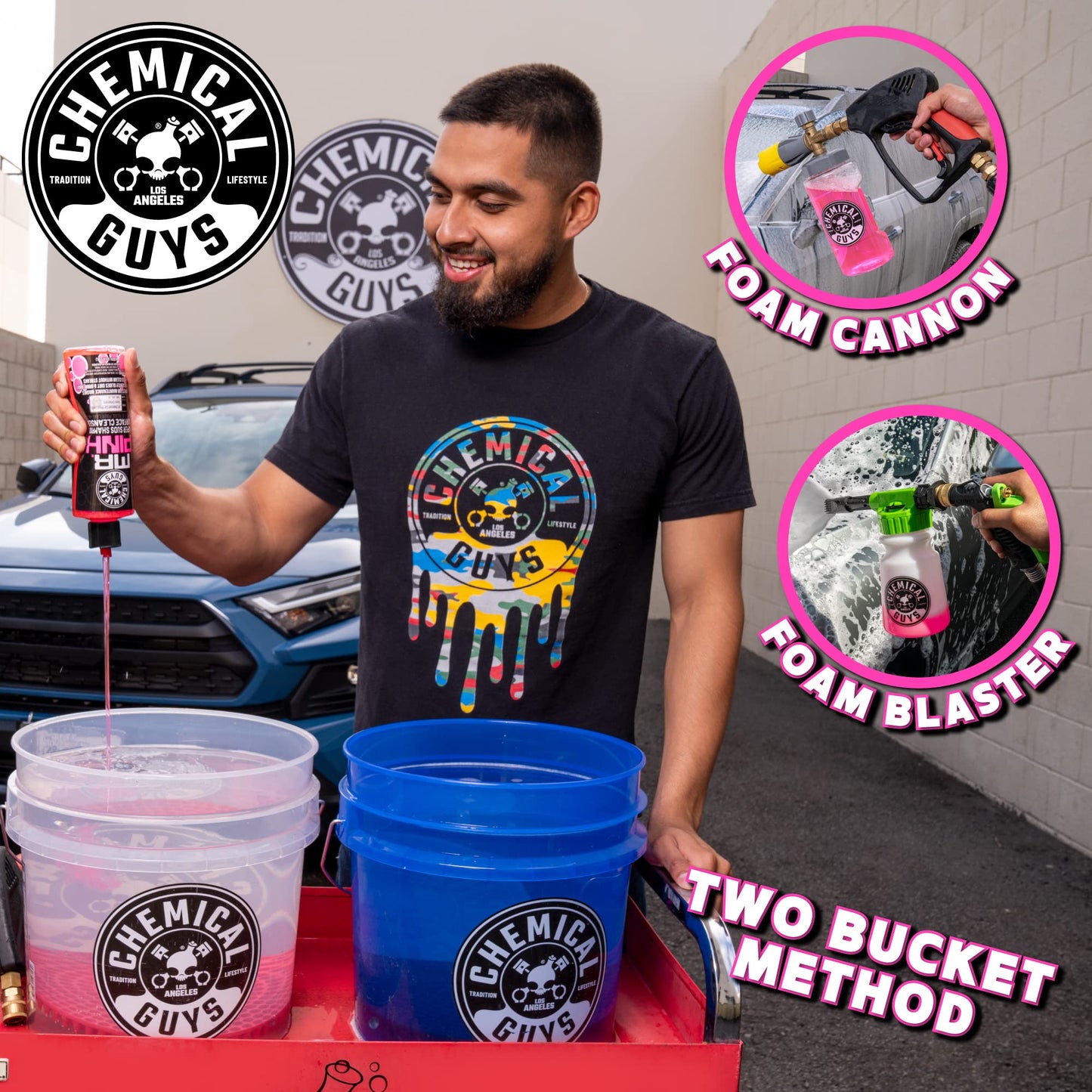 Chemical Guys Mr. Pink Foaming Car Wash Soap, High-Suds pH-Balanced Car Shampoo, Safe for Wax & Sealants, Works with Foam Cannons & Bucket Wash, Safe on All Paint Finishes, 64 oz, Candy Scent