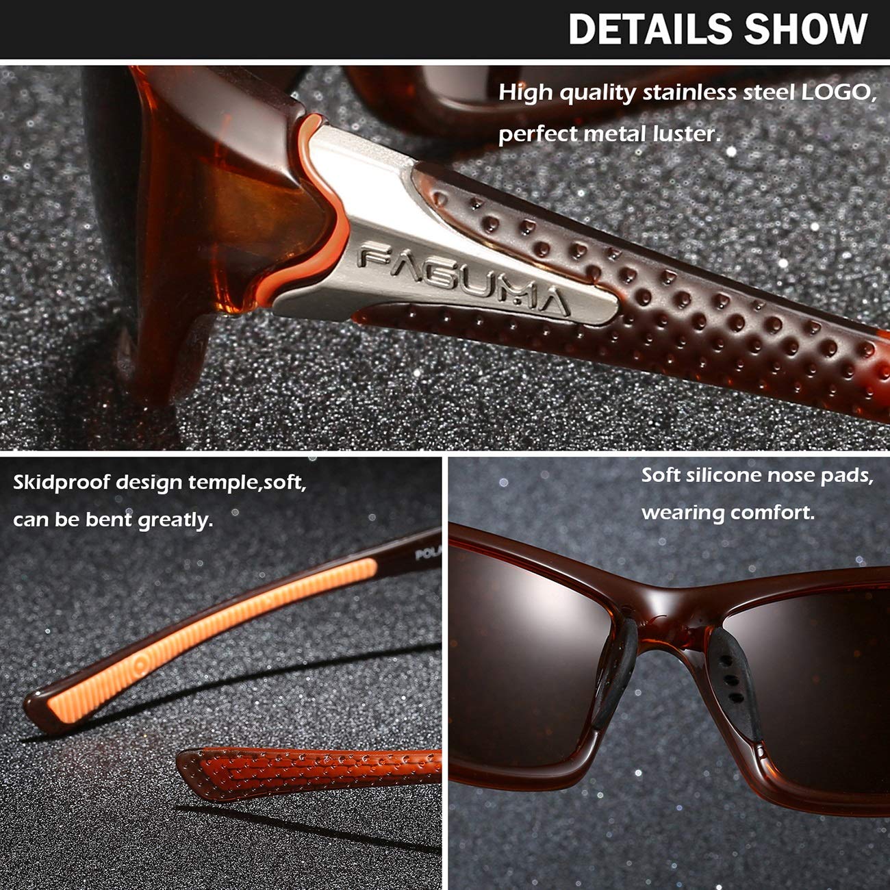 FAGUMA Sports Polarized Sunglasses For Men Cycling Driving Fishing 100% UV Protection