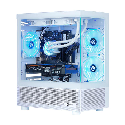 NINGMEI Gaming PC Desktop,AMD Ryzen 7 5700X 8 core 3.4GHz(up to 4.6GHz),GeForce RTX 4060 8GB,32GB DDR4 RAM 3200MHz,1TB NVME SSD,650W PSU, Windows 11 Home 64-bit,White