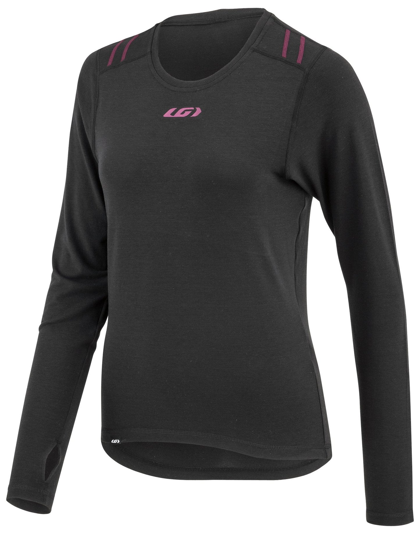 Louis Garneau, Women's 2004 Long Sleeve Bike Top, Black/Purple, Small
