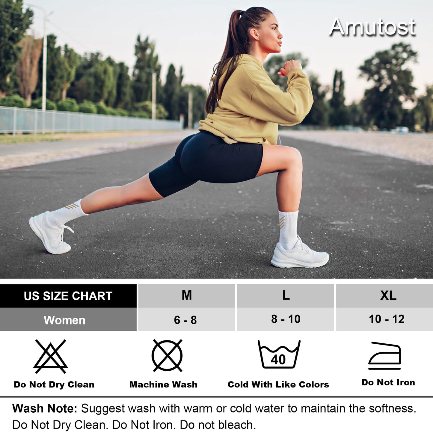 Amutost Crew Socks Women 3-6 Pairs: Hiking Athletic Running Crew Socks with Support Cushioned Socks