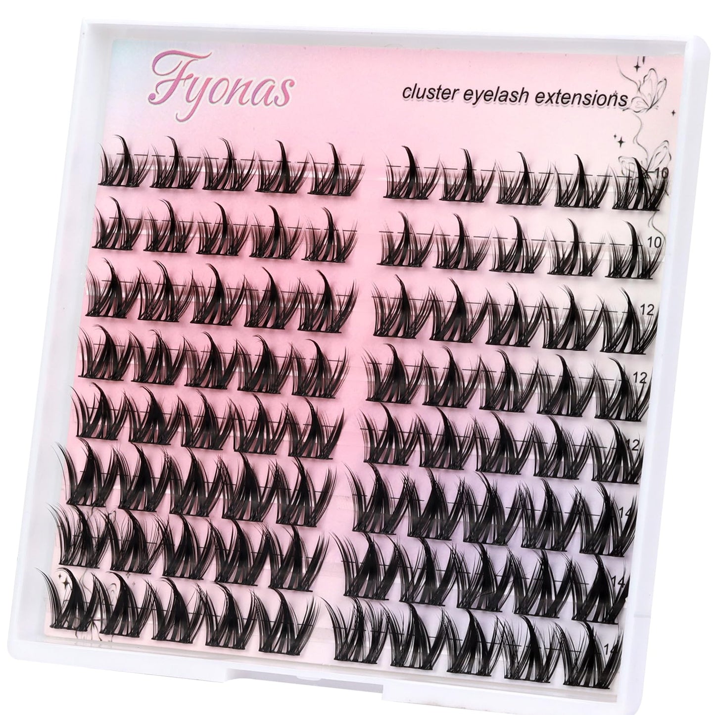Fyonas Lash Clusters Manga Eyelash Clusters Spiky Cluster Eyelash Extensions 80Pcs C Curl Individual Lashes Volume Anime Lash Clusters with Thin Band Cosplay Lashes DIY at Home (Cutey)