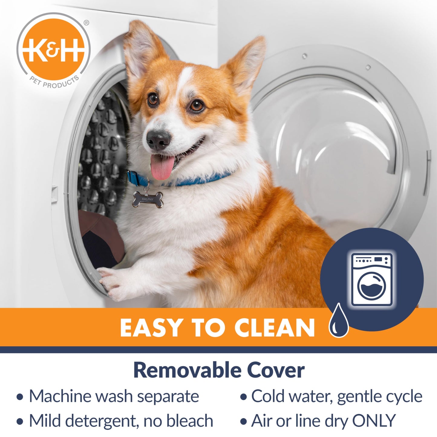 K&H Pet Products Bucket Booster Dog Car Seat, Seat Belt Secured, 2 Safety Leashes, Washable Covers, Sturdy Dog & Cat Booster Seat, Carriers for Small to Medium Pets - Large Gray/Cream