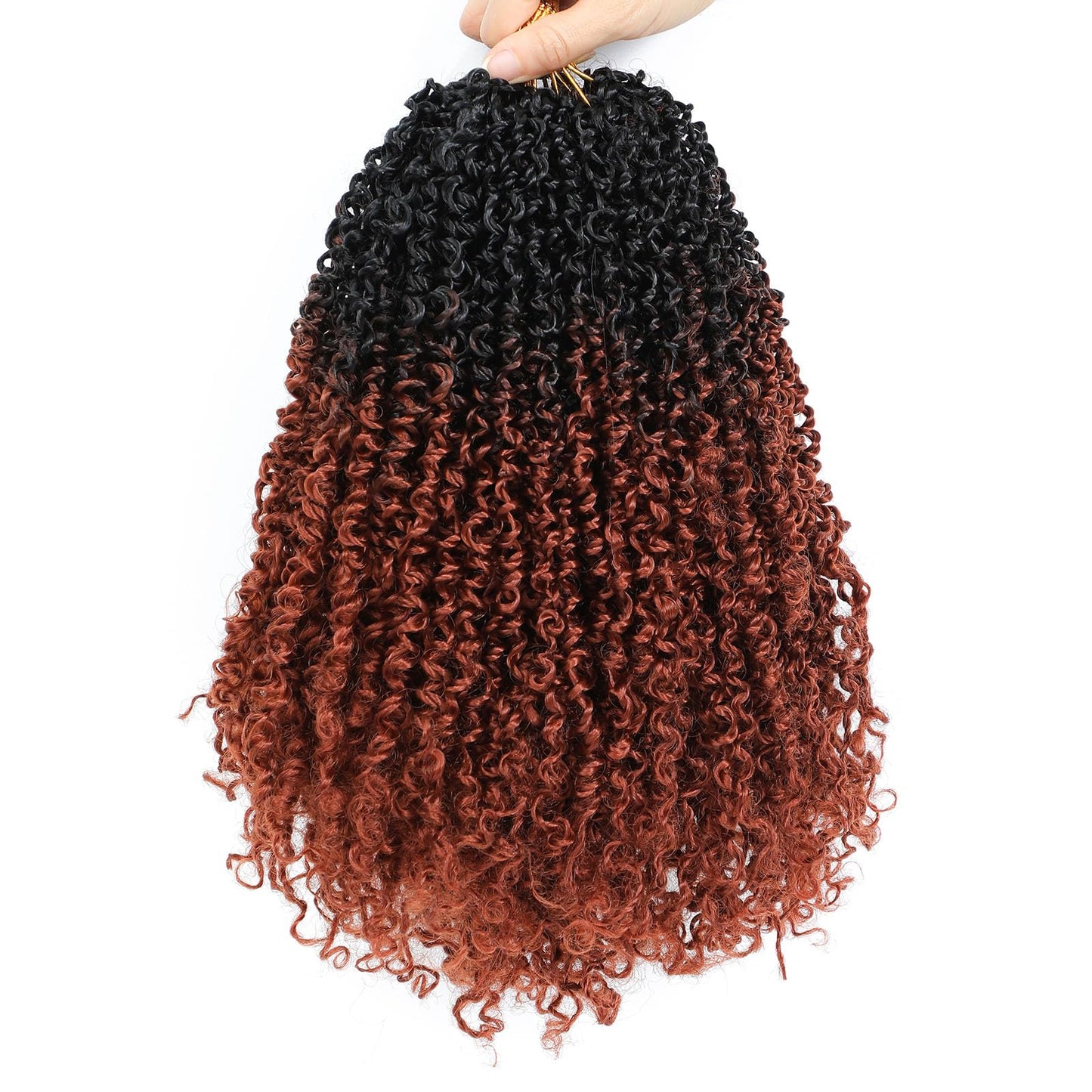 Aksice Pre-looped Yanky Twist Crochet Hair 10 Inch 8 Packs Bohemian Passion Twist Spring Mini Twist Crochet Hair for Black Women Boho Crochet Braids Synthetic (OT350#)