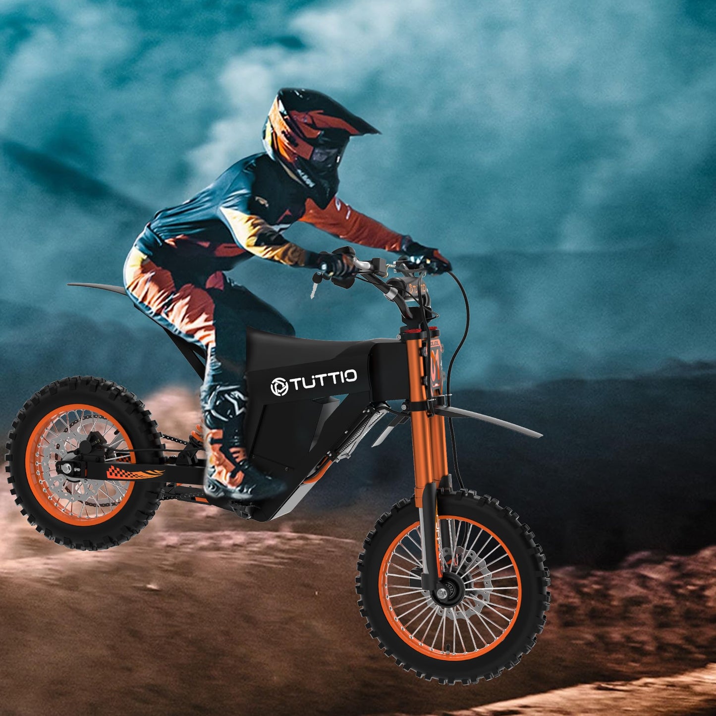 Tuttio Electric Dirt Bike Teens Adults - 48V 21AH Electric Bicycle 14"/12" Fat Tire Off Road High Torque Mini E Motocross Motorcycle Dirt Bike