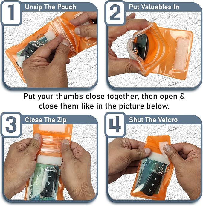 Waterproof Car Key FOB Pouch Submersible Dry Bag Holder for ID Credit Cards Cash Keys Case Swim Surf Floating Wallet