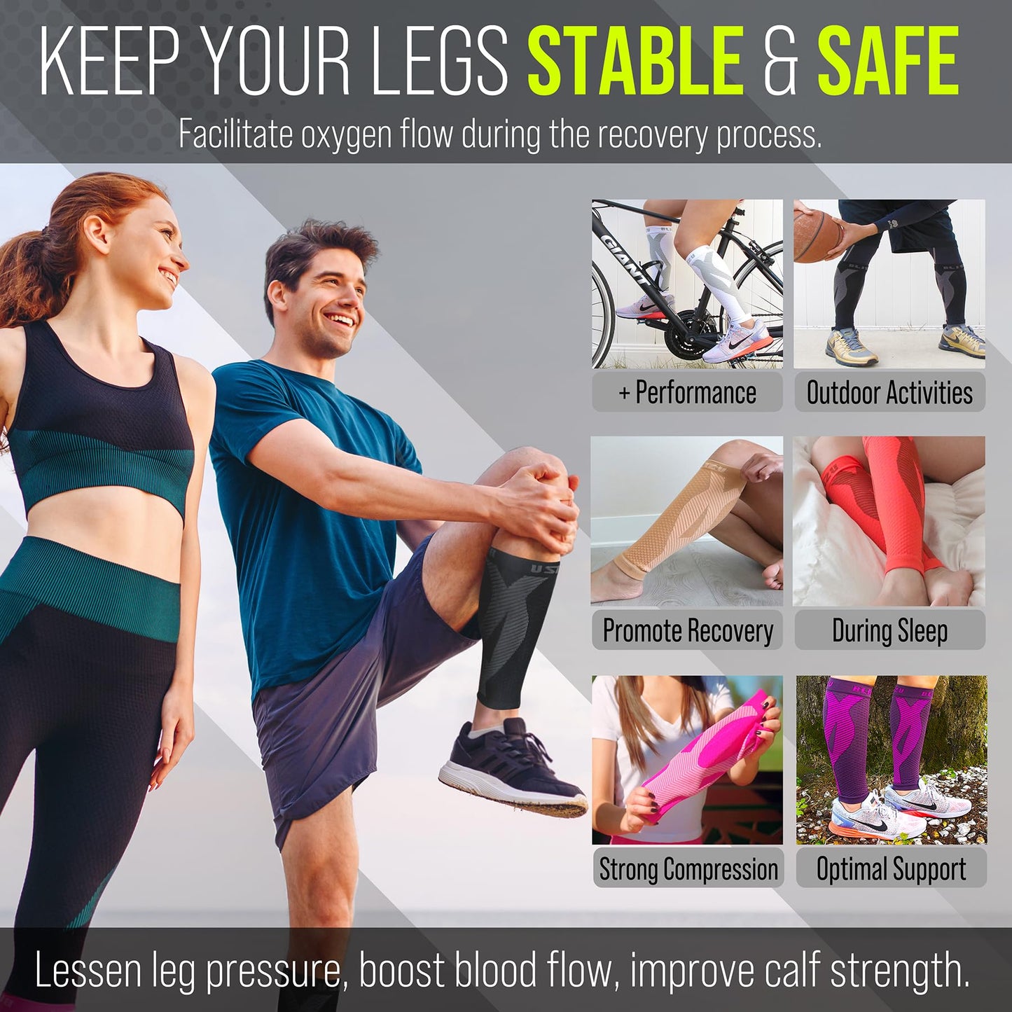 BLITZU Calf Compression Sleeves for Men and Women. Footless Compression Socks Support for Varicose Vein, Nursing, Running. Leg Sleeve Brace for Shin Splints, Pain Relief & Reduces Swelling Pink S-M