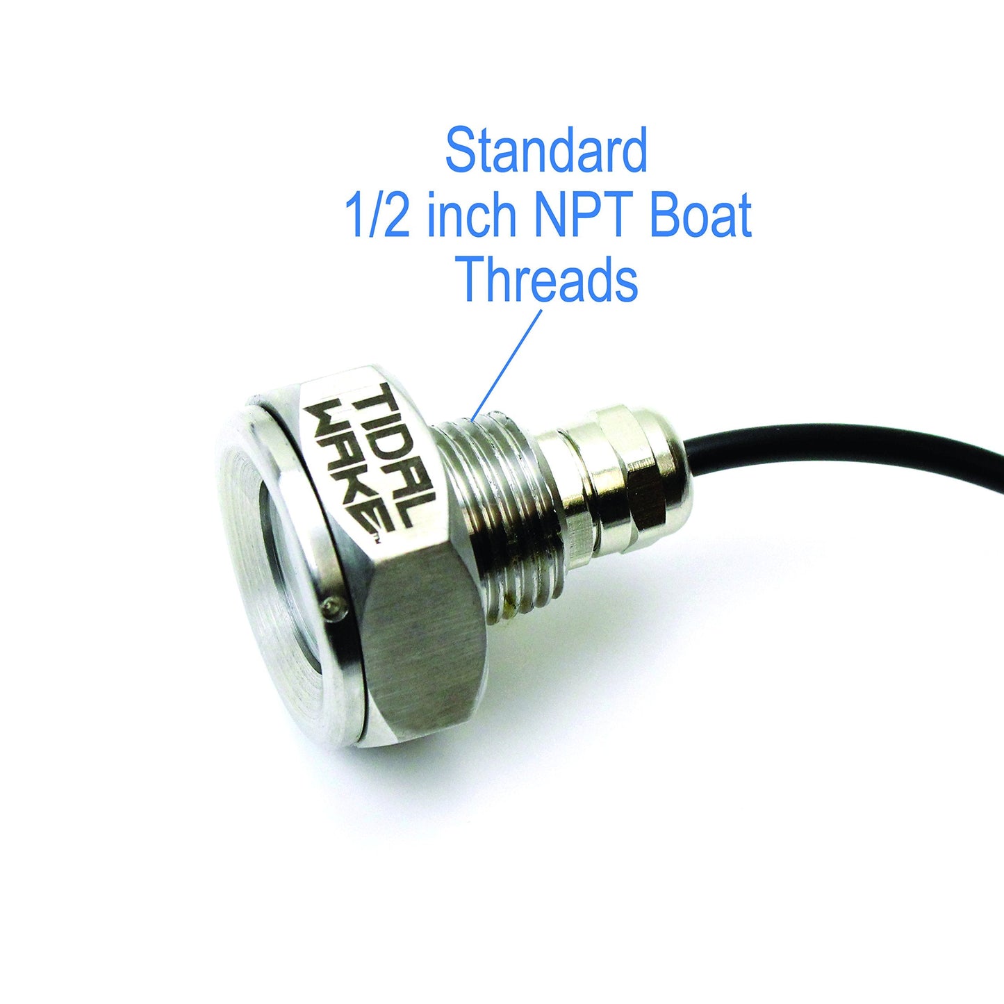 Tidal Wake IP68 Underwater 1/2in Standard Boat Drain Plug LED Light Built-in Driver & Overheat Protection 3 Yr/50,000hr Warranty, 316 Stainless Steel, 12-30v/27w,1800 lumen w/Storage Bag (Red)