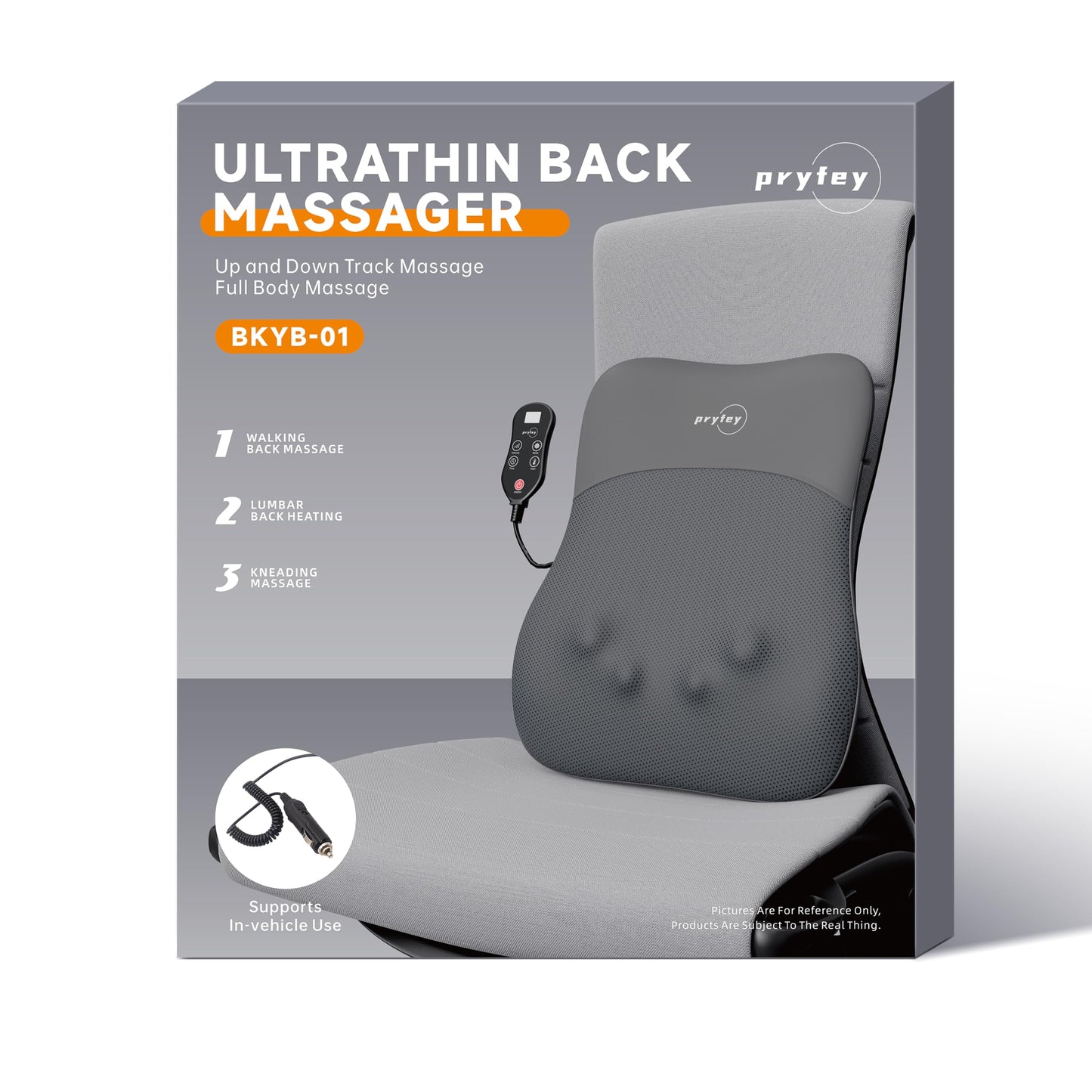 Back Massager, Ultrathin Rolling Up and Down Back Massage with Heat 4D Kneading & Red Light Therapy for Pain Relief Deep Tissue,Shoulder Massager Gift for Men Women Parents Relaxation at Car,Grey