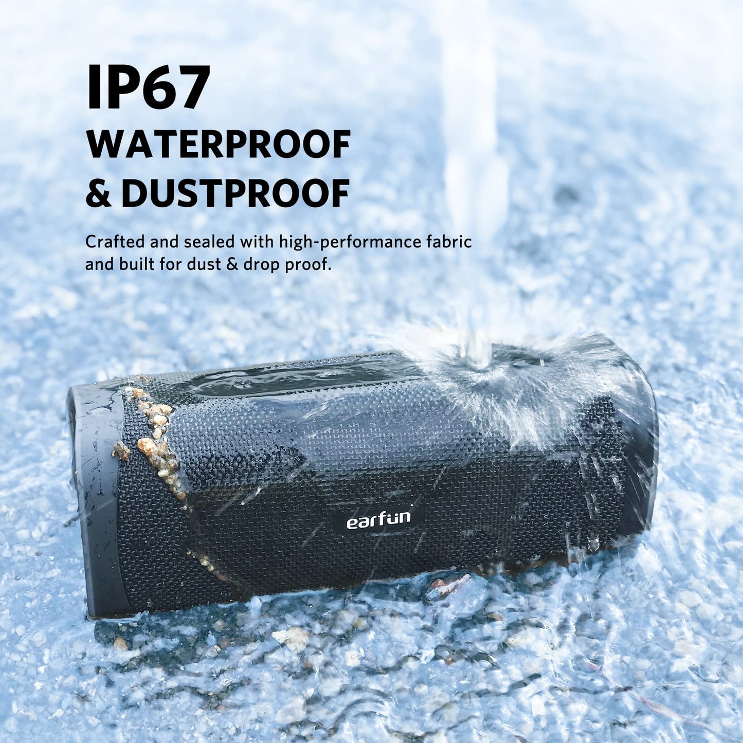 EarFun UBOOM L Bluetooth Speaker, Portable Speaker 28W Loud Stereo Sound, Rich Bass, IP67 Waterproof & Dustproof, Dual Pairing, Built-in Mic, Low Latency, Wireless Speakers for Party, Indoor & Outdoor