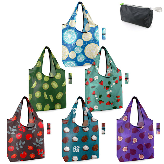 BeeGreen Reusable-Grocery-Bags-Foldable-Machine-Washable-Reusable-Shopping-Bags-Bulk Colorful 10 Pack 50LBS Extra Large Folding Reusable Bags Totes w Zipper Storage Pouch Lightweight Polyester Fabric