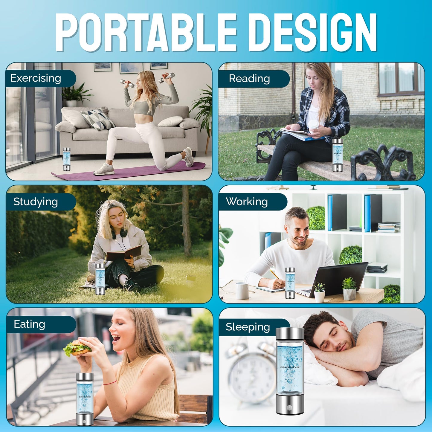 2024 Hydrogen Water Bottle Generator Pro, Alkaline Water Machine, Alkaline Water Machine, Fathers Day Gift for Dad, Water Purifier Bottle for Home Office Gym