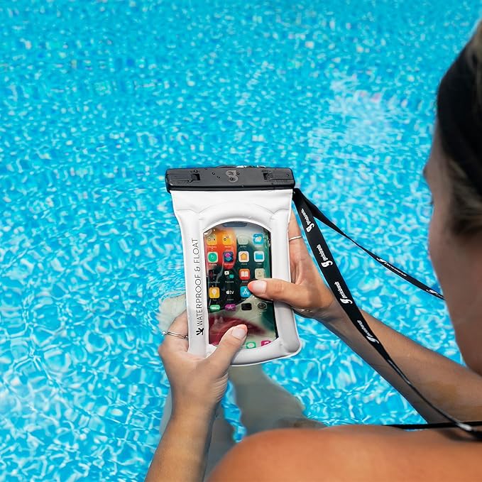 geckobrands Float Phone Dry Bag - Waterproof & Floating Phone Pouch – Fits Most iPhone and Samsung Galaxy Models