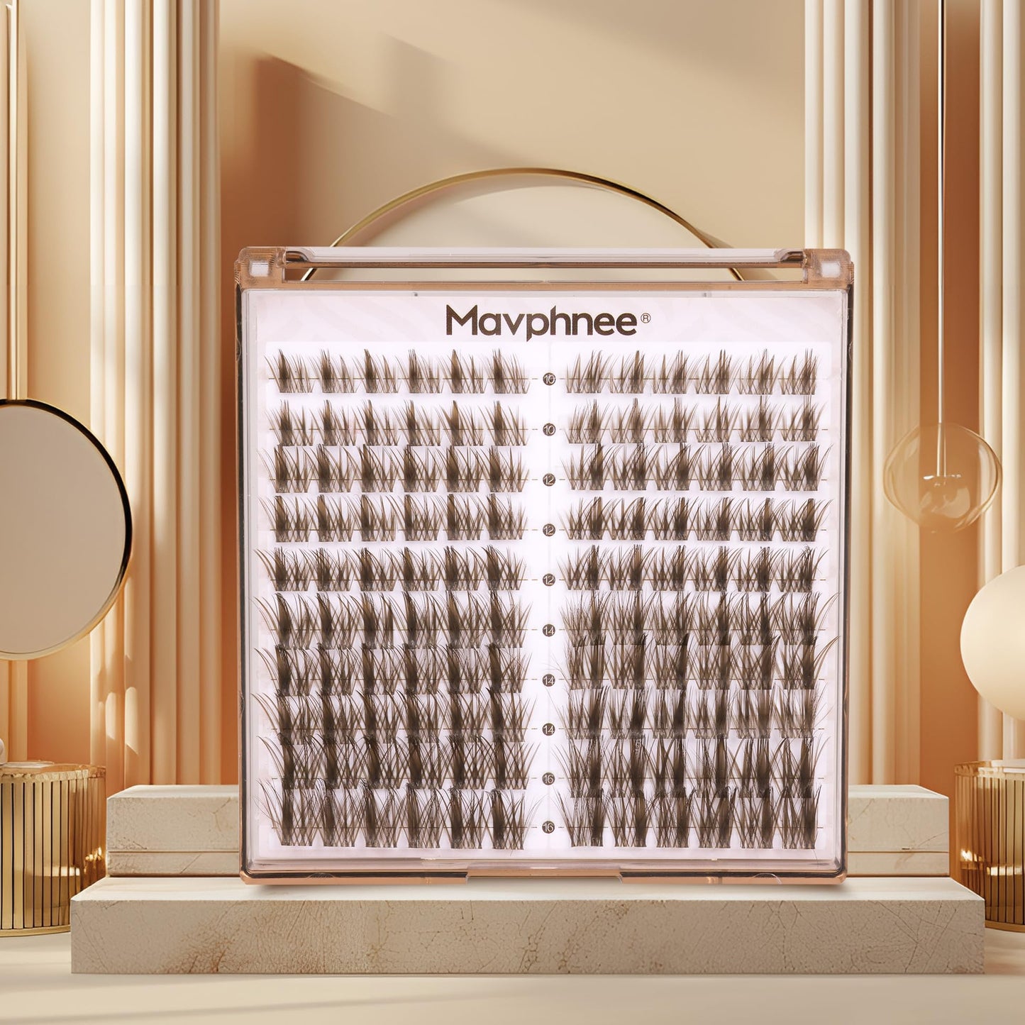 Brown Lash Clusters Wispy Eyelash Extensions Dark Brown Lash Extensions 10-16MM DIY at Home CC Curl Eyelash Clusters Natural Spiky Lash Individuals 120 Pcs Cluster Lash Pack by Mavphnee