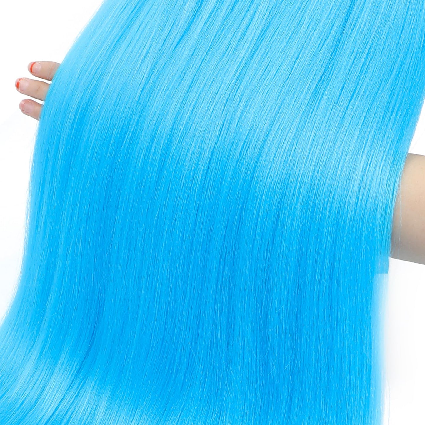 Alrence Pre Stretched Braiding Hair Long Braid 30 Inch 8 Packs Professional Braiding Hair Extensions Synthetic Crochet Twist Braids (30 Inch, Light Blue)